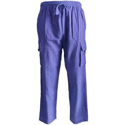 Casual cotton trousers in plain purple
