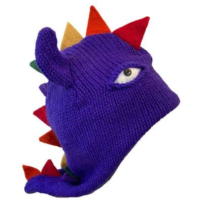 Dinosaur Monster Hat in Purple