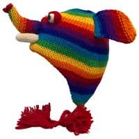 Elephant Hat in Rainbow Stripes