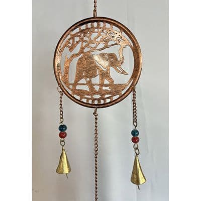 Elephant metal mobile / wind chime (triple)