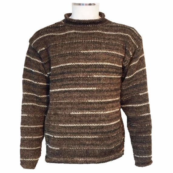 End of line woollen jumper in mottled brown