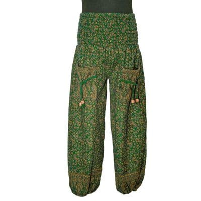 Fleece Trousers in Green & Gold