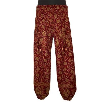 Fleece Trousers in Maroon & Gold