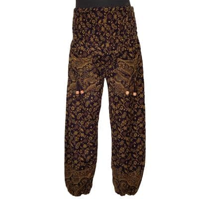 Fleece Trousers in Navy & Gold