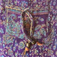 Fleece Trousers in Purple, Turquoise & Gold Paisley