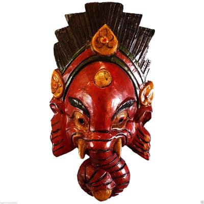 Ganesh wooden handcarved mask
