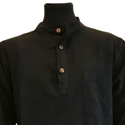 Grandad shirt in plain black