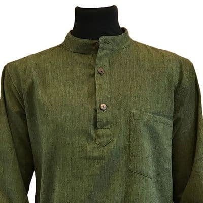 Grandad shirt in plain green