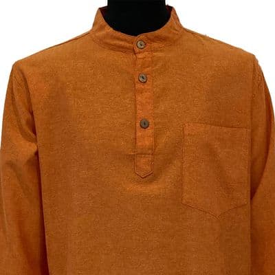 Grandad shirt in plain orange