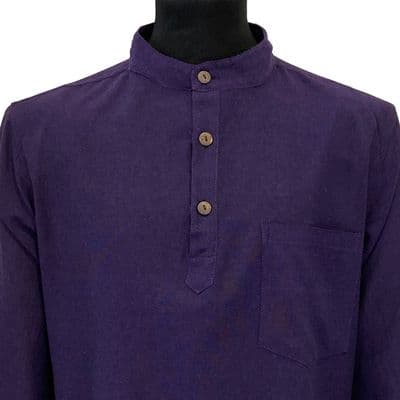 Grandad shirt in plain purple
