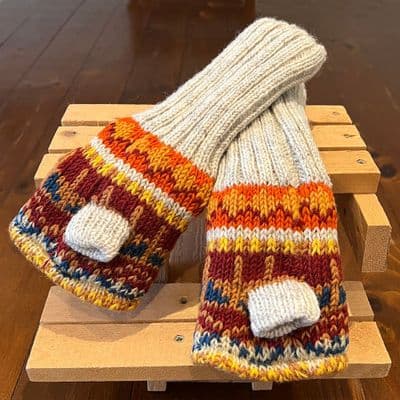 Handwarmer in Cream Fair Isle