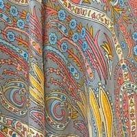 Long Wrap Zig Zag Skirt in Grey, Pink, Blue & Gold Paisley