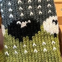 Sheep Handwarmers in Green and Grey