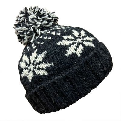 Snowflake Hat in Black & White