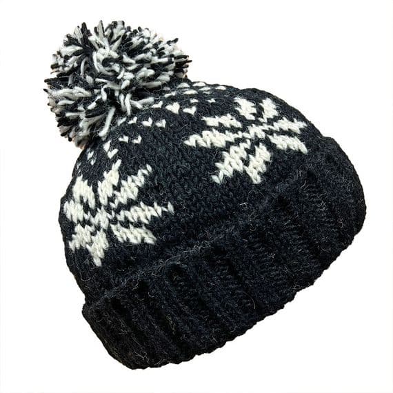 Snowflake Hat in Black & White