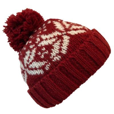 Snowflake Hat in Burgundy