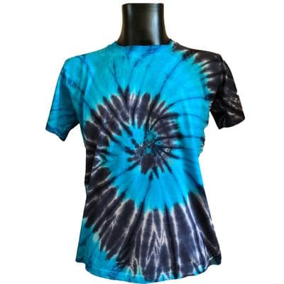 Tie Dye Blue Spiral T Shirt