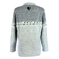 Women's grey rib knit jumper with black sheep design