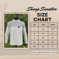 Women's grey rib knit jumper with black sheep design