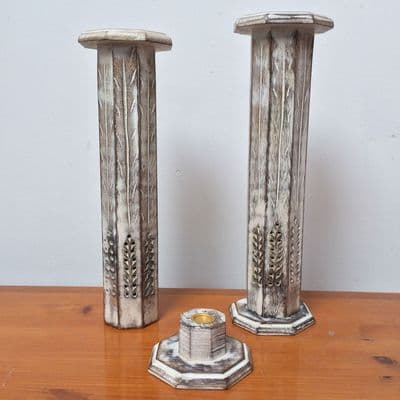 Wooden tower incense burner smoke box - white