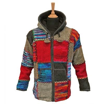Woollen Multicoloured Patchwork Jacket