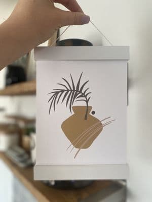 Abstract leafy vase (A5) TEXTURED CARD