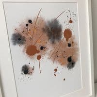 Abstract Orange & Inky Blue tones (A3 print)