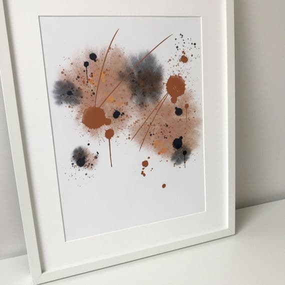 Abstract Orange & Inky Blue tones (A3 print)