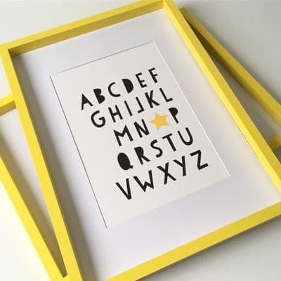 Alphabet (A4 black font with yellow star)