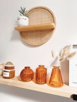 Amber Glass Bud Vases (set of 3)