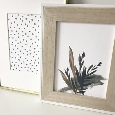 Blue leaf (A5) TEXTURED CARD