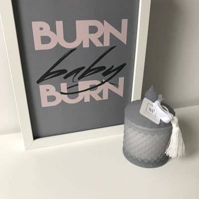 Burn baby burn NEW! (A4 textured finish card)