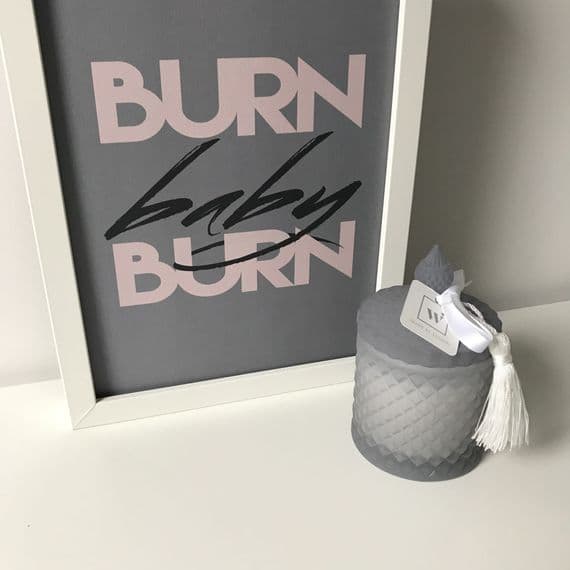 Burn baby burn NEW! (A4 textured finish card)
