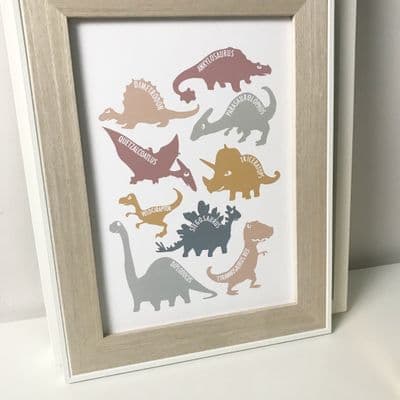 Dinosaurs pastel multicolour (A4)