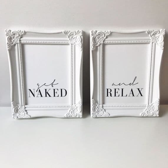Get naked & And relax SET OF 2 (A3, A4 & A5 monochrome prints)