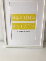 Hakuna matata (A4 yellow and grey)