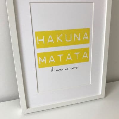 Hakuna matata (A4 yellow and grey)
