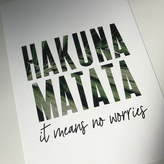 Hakuna Matata tropical leaf (A4 print)