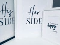 His side Her side SET OF 2 (A3 & A4 mono prints)