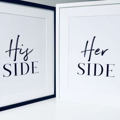 His side Her side SET OF 2 (A3 & A4 mono prints)