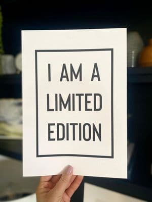 I am a limited edition (A4) TEXTURED CARD