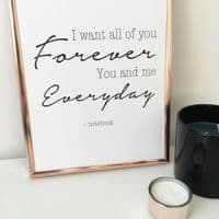 I want all of you forever... notebook (A4 monochrome)