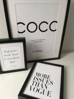Keep your heels, head & standards high - COCO Chanel  (A5 monochrome)