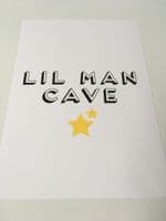 Lil man cave (A4 black & yellow stars)
