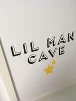 Lil man cave (A4 black & yellow stars)
