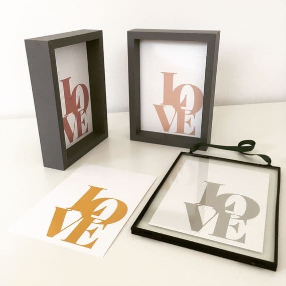 LOVE - 4 COLOUR OPTIONS  (5x7