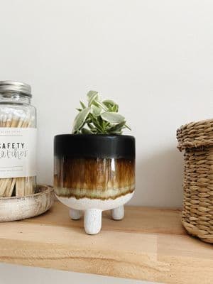 Mojave Glaze Black Planter