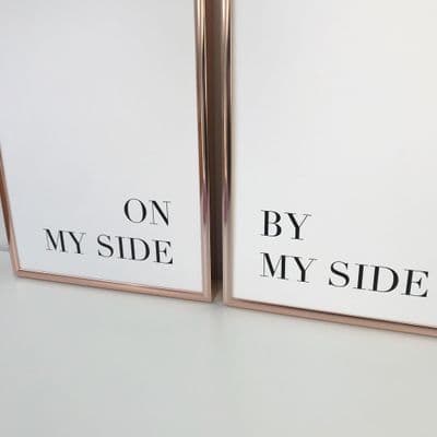 On my side By my side SET OF 2 (A4 mono prints)