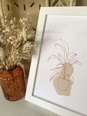 Plant line drawing  (A5) TEXTURED CARD