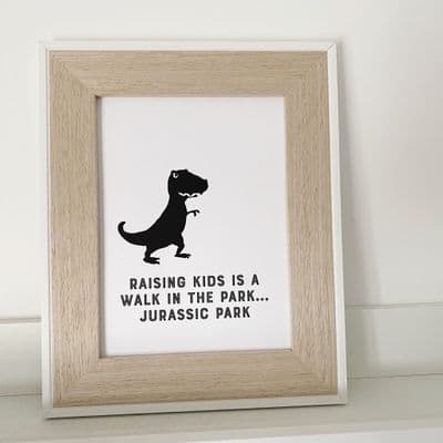 Raising kids is a walk in the park... Jurassic Park (A5) TEXTURED CARD